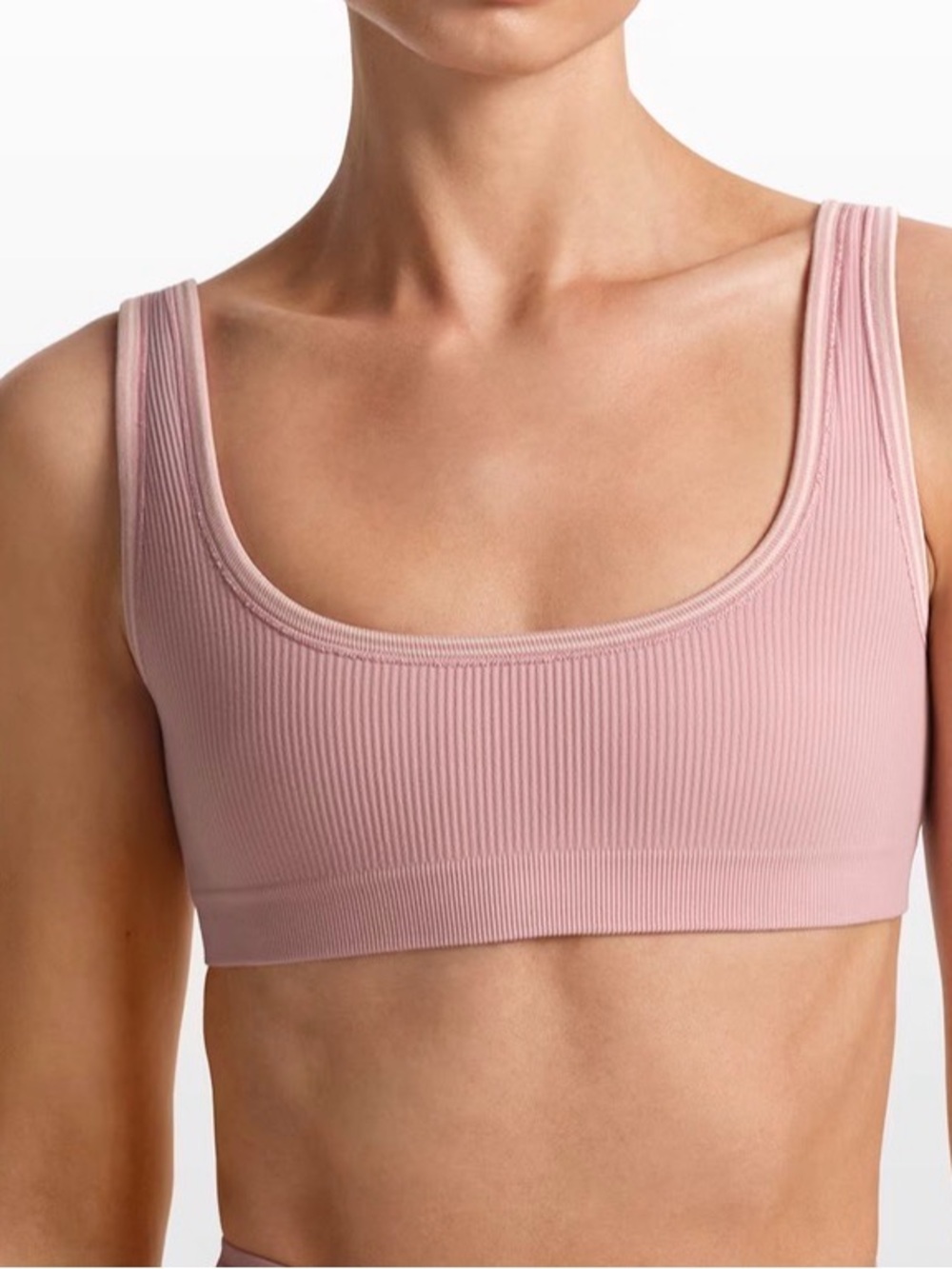 Nike SKIMS Ribbed Seamless Micro Scoop Bra | Himalayan/Ecru | Size S | NWT - Picture 3 of 8